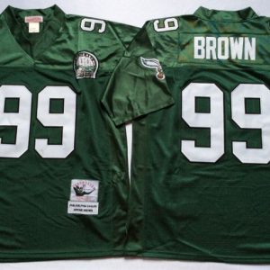 NFL Philadelphia Eagles #99 Brown Green Throwback Jersey