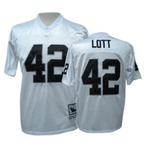 Mitchell and Ness Oakland Raiders #42 Ronnie Lott White Premier EQT Throwback Jersey