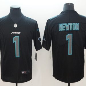 Nike 2018 Carolina Panthers #1 Newton Fashion Impact Black Color Rush Limited Jersey