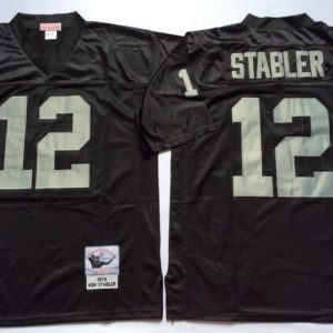 NFL Oakland Raiders #12 Stabler Black Throwback Jersey