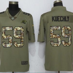 Nike 2018 Carolina Panthers #59 Kuechly Olive/Camo Salute to Service Color Rush Limited Jersey