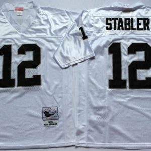 NFL Oakland Raiders #12 Stabler White Throwback Jersey