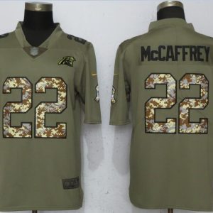 Nike 2018 Carolina Panthers #22 McCaffrey Olive/Camo Salute to Service Color Rush Limited Jersey
