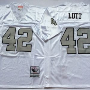 NFL Oakland Raiders #42 Lott White Throwback Jersey
