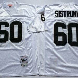 NFL Oakland Raiders #60 Sistrunk White Throwback Jersey