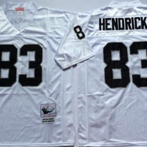 NFL Oakland Raiders #83 Hendricks White Throwback Jersey