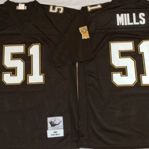 NFL New Orleans Saints #51 Vilma Black Throwback Jersey