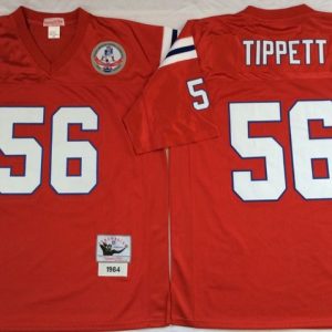 NFL New England patriots #56 Tippett Red Throwack Jersey