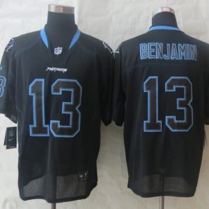 New Nike Carolina Panthers 13 Benjamin Lights Out Black Elite Jerseys