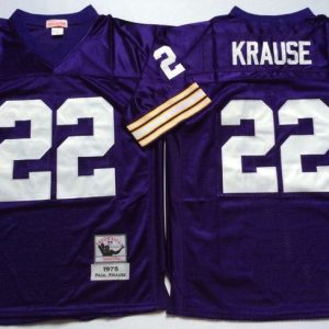NFL Minnesota Vikings #22 Krause Purple Throwback Jersey