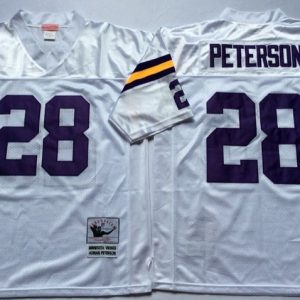 NFL Minnesota Vikings #28 Peterson White Throwback Jersey