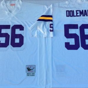 NFL Minnesota Vikings #56 Doleman White Throwback Jersey