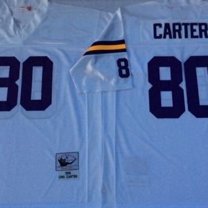 NFL Minnesota Vikings #80 Carter White Throwback Jersey