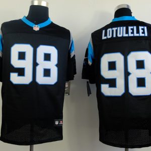 Nike Carolina Panthers #98 Lotulelei Black Elite Jersey