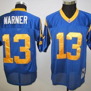 St. Louis Rams #13 Kurt Warner Blue Throwback Jersey