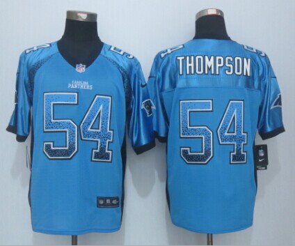 2015 NEW Nike Carolina Panthers 54 Thompson Drift Fashion Blue Elite Jerseys