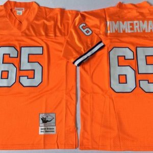 NFL Denver Broncos #65 Zimmerman Orange Throwback Jersey