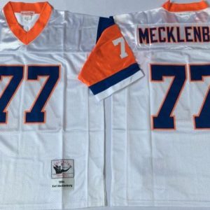 NFL Denver Broncos #77 Mecklenburg White Throwback Jersey