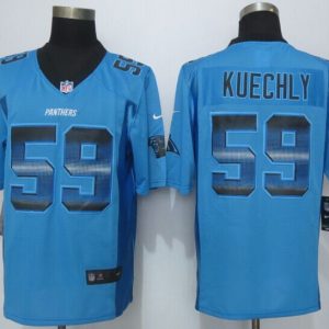 2015 New Nike Carolina Panthers 59 Kuechly Pro Line Blue Fashion Strobe Jersey