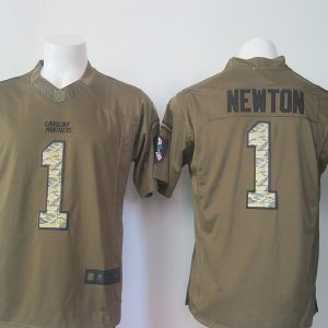 NFL Carolina Panthers #1 Newton Green Salute To Service Limited Jersey