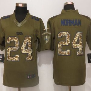 New Nike Carolina Panthers 24 Norman Green Salute To Service Limited Jersey