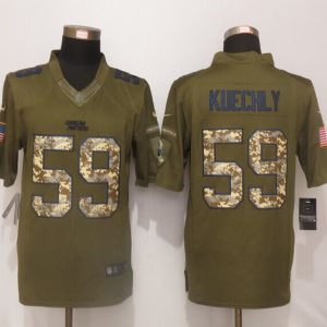 New Nike Carolina Panthers 59 Kuechly Green Salute To Service Limited Jersey