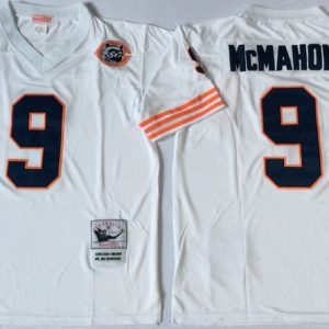 NFL Chicago Bears #9 McMahon White Throwback Jersey
