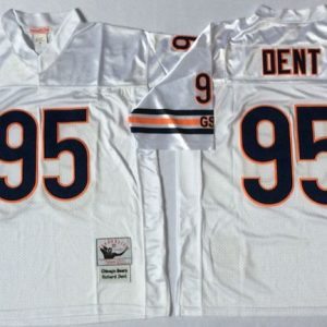 NFL Chicago Bears #95 Dent White Throwback Jersey