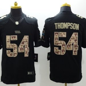 Nike Carolina Panthers #54 Thompson Black Limited Salute to Service Jersey