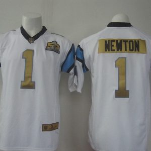 NFL Carolina Panthers #1 Newton White 50th Anniversary Jersey