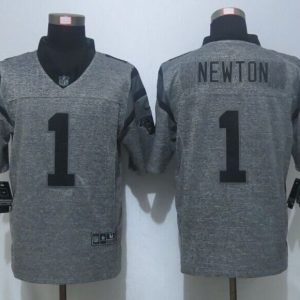 NEW Nike Carolina Panthers 1 Newton Gray Mens Stitched Gridiron Gray Limited Jersey