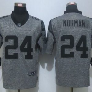 NEW Nike Carolina Panthers 24 Norman Gray Mens Stitched Gridiron Gray Limited Jersey
