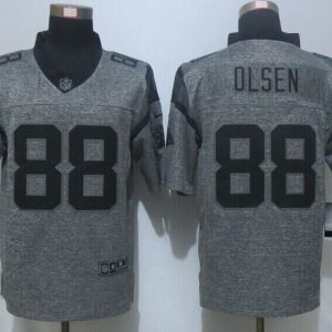 NEW Nike Carolina Panthers 88 Olsen Gray Mens Stitched Gridiron Gray Limited Jerseys