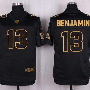 Mens Carolina Panthers #13 Benjamin Pro Line Black Gold Collection Jersey