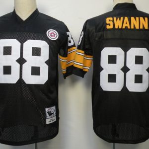 Pittsburgh Steelers #88 Swann Black Throwback Jersey