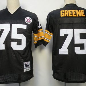 Pittsburgh Steelers  #75 Joe Greene Jersey 75th Throwback Black Jersey