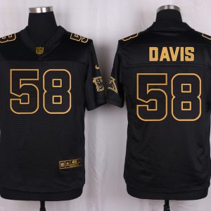 Mens Carolina Panthers #58 Davis Pro Line Black Gold Collection Jersey