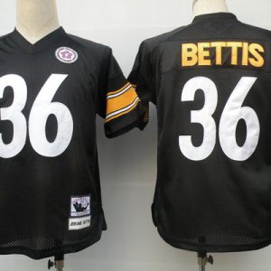 Jerome Bettis Jersey: Reebook Premier Throwback #36 Pittsburgh Steelers Jersey in Black