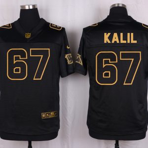 Mens Carolina Panthers #67 Kalil Pro Line Black Gold Collection Jersey