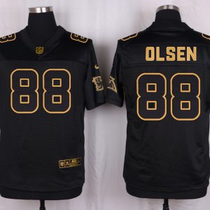 Mens Carolina Panthers #88 Olsen Pro Line Black Gold Collection Jersey