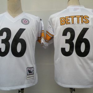 #36 Throwback White Bettis Pittsburgh Steelers jersey