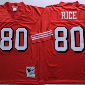 #80 Jerry Rice  Red  San Francisco 49ers NFL 1994 Throwback Jersey