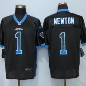 NEW Nike Carolina Panthers 1 Newton Drift Fashion Black Elite Jerseys