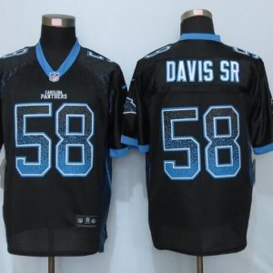 NEW Nike Carolina Panthers 58 Davis sr Drift Fashion Black Elite Jerseys
