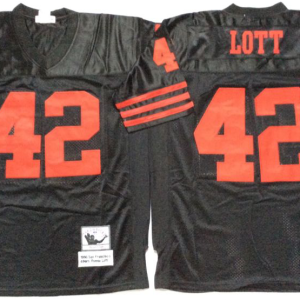 Black Ronnie Lott 49ers Throwback #42 Jersey