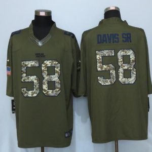 New Nike Carolina Panthers 58 Davis sr Green Salute To Service Limited Jersey