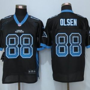 NEW Nike Carolina Panthers 88 Olsen Drift Fashion Black Elite Jerseys