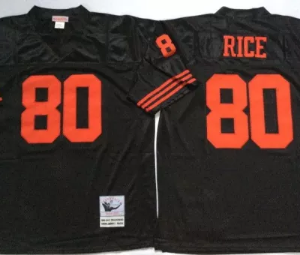 San Francisco 49ers #80 Jerry Rice Black Throwback Jersey