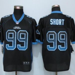 NEW Nike Carolina Panthers 99 Short Drift Fashion Black Elite Jerseys