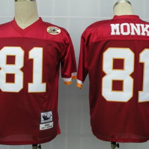 #81 Art Monk  Red  Washington Redskins NFL Throwback Jersey